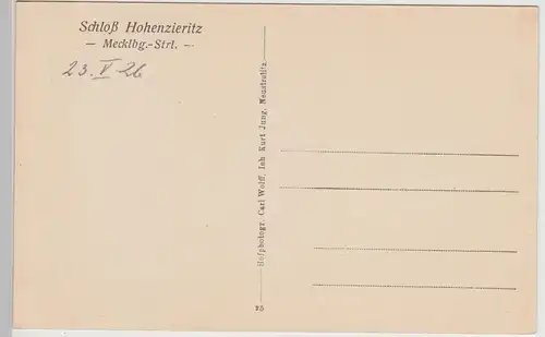 (115409) AK Schloss Hohenzieritz 1926