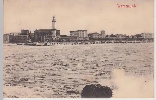 (112904) AK Warnemünde, Strandpanorama 1906