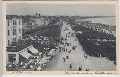 (112900) AK Ostseebad Warnemünde, Bismarckpromenade, 1930
