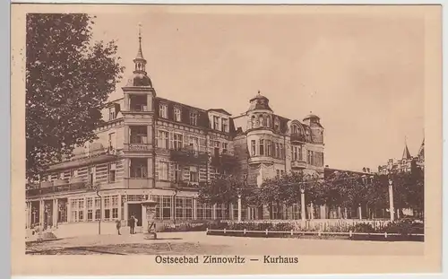 (112171) AK Ostseebad Zinnowitz, Kurhaus, Litfaßsäule 1935