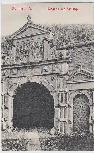 (111775) AK Dömitz, Mecklenburg, Festung, Eingang 1909