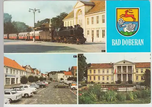 (111601) AK Bad Doberan, Moorbad, Markt, Bäderbahn, Mehrbildkarte DDR 1978