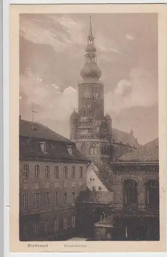(106712) AK Greifswald, Nicolaikirche 1921