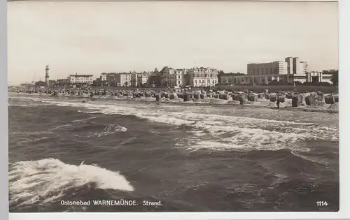 (106631) Foto AK Ostseebad Warnemünde, Strand, vor 1945