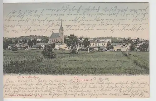 (106624) AK Zinnowitz auf Usedom, Kirche u. Glienberg, 1904