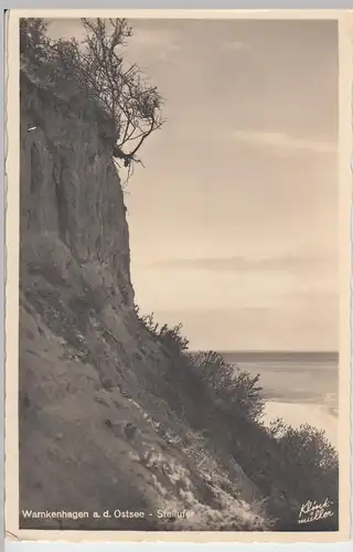 (103718) Foto AK Warnkenhagen, Ostsee, Steilufer, vor 1945