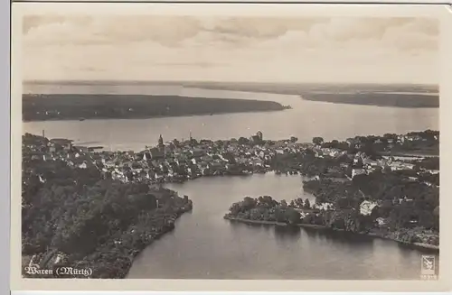 (103095) Foto AK Waren (Müritz), Fliegeraufnahme 1933-45