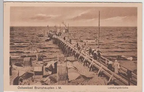 (103059) AK Ostseebad Brunshaupten, Landungsbrücke, aus Leporello, vor 1945