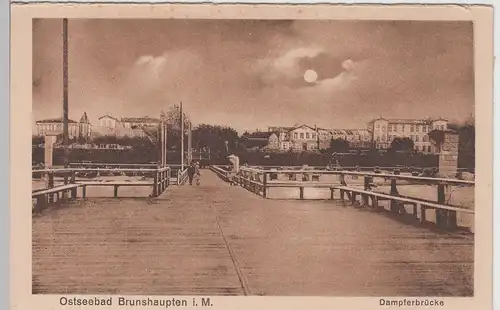 (103057) AK Ostseebad Brunshaupten, Dampferbrücke, aus Leporello, vor 1945