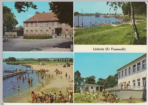 (102945) AK Löcknitz, Mecklenburg, Mehrbildkarte, Bahnhof, HO Gaststätte Haus am