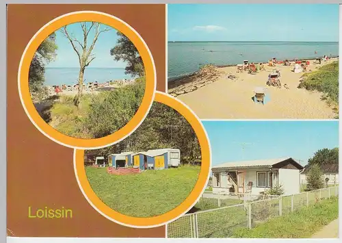 (102943) AK Loissin, Mehrbildkarte, Strand, Zeltplatz, Bungalowsiedlung 1982