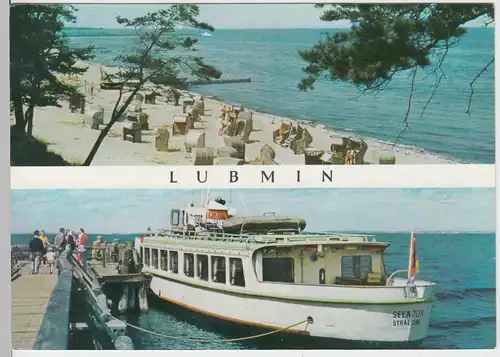 (102936) AK Lubmin, Mehrbildkarte, Fahrgastschiff Seeadler Stralsund, Strand 197