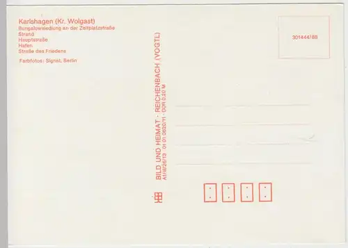 (102880) AK Karlshagen, Usedom, Mehrbildkarte, Bungalowsiedlung, Hafen 1988