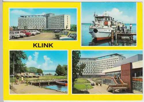 (102858) AK Klink, Mehrbildkarte, MS Fontane am Müritzhafen, Erholungsheim 1984