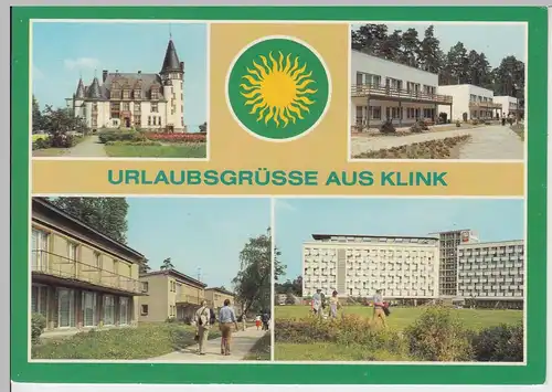 (102857) AK Klink, Mehrbildkarte, Hotel Schloss Klink, Urlauberdorf Völkerfreund