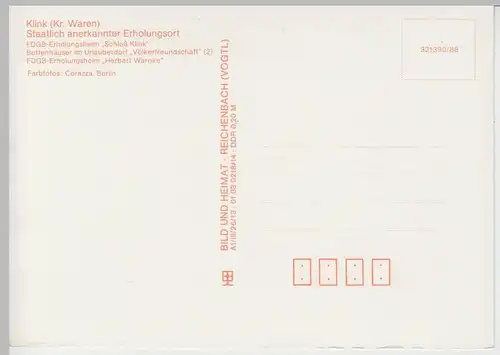 (102857) AK Klink, Mehrbildkarte, Hotel Schloss Klink, Urlauberdorf Völkerfreund