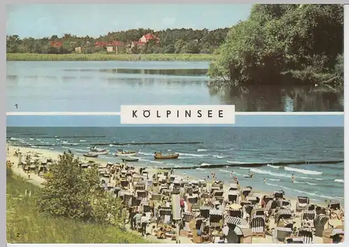 (102839) AK Kölpinsee, Loddin, Mehrbildkarte, Strand 1971