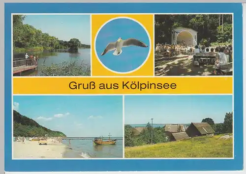 (102837) AK Kölpinsee, Loddin, Mehrbildkarte, Achterwasser, Strand Streckelberg