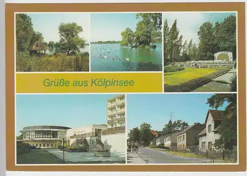 (102836) AK Kölpinsee, Loddin, Mehrbildkarte, Schilflaube, Liebesinsel, Goethest