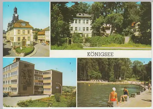 (102835) AK Königsee, Thür., Mehrbildkarte, Goethe Oberschule, Diät Kurheim 1976
