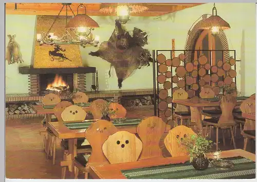 (102823) AK Ostseebad Koserow, Forsthaus Damerow, Kaminhalle 1982