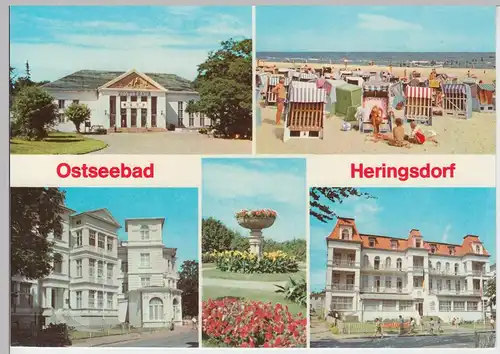 (102659) AK Ostseebad Heringsdorf, Mehrbildkarte, FDGB Erholungsheime, Strand 19