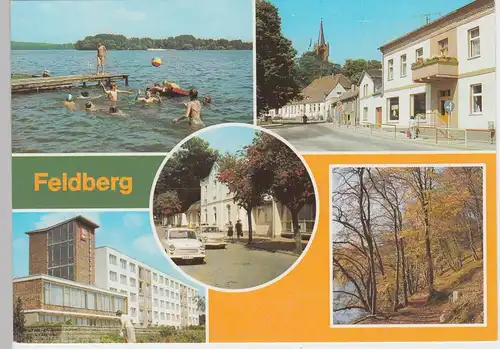 (102442) AK Feldberg (Mecklenburg), Mehrbildkarte 1988