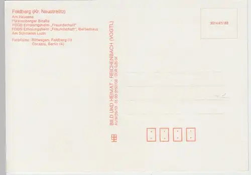 (102442) AK Feldberg (Mecklenburg), Mehrbildkarte 1988