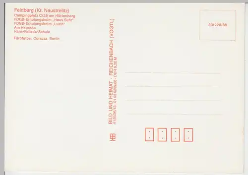 (102439) AK Feldberg (Mecklenburg), Mehrbildkarte 1988