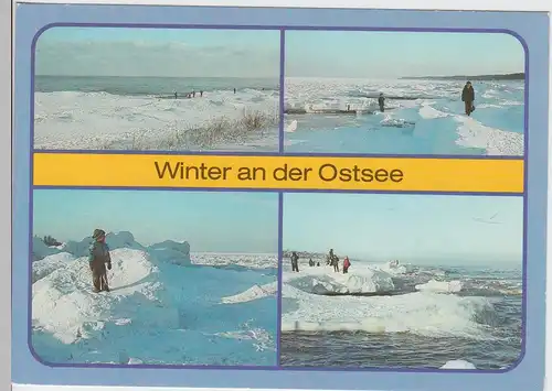 (102215) AK Ostsee, Wintermotive, Mehrbildkarte 1987
