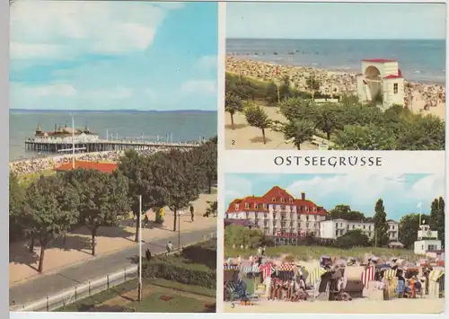 (102211) AK Ostsee, Ahlbeck, Bansin, Heringsdorf, Mehrbildkarte 1971