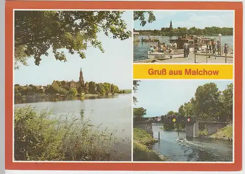 (102101) AK Malchow (Mecklenburg), Mehrbildkarte 1988