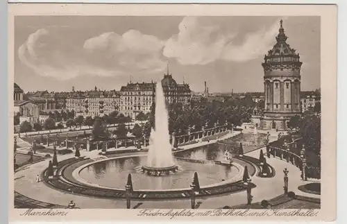 (67919) AK Mannheim, Friedrichsplatz m. Parkhotel u. Kunsthalle, vor 1945