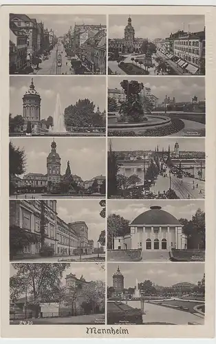 (61336) Foto AK Mannheim, Mehrbild, Planken, Wasserturm, vor 1945