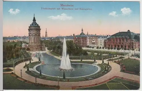 (15684) AK Mannheim, Friedrichsplatz, Wasserturm, Rosengarten, v.1945