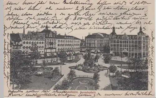 (114802) AK Mannheim, Paradeplatz 1919