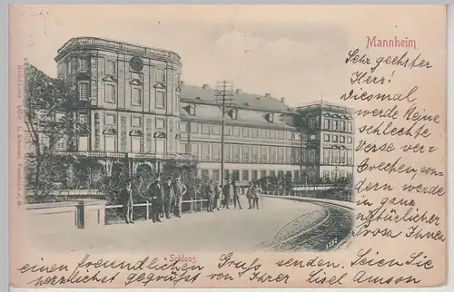(113430) AK Mannheim, Schloss, Reliefkarte 1903