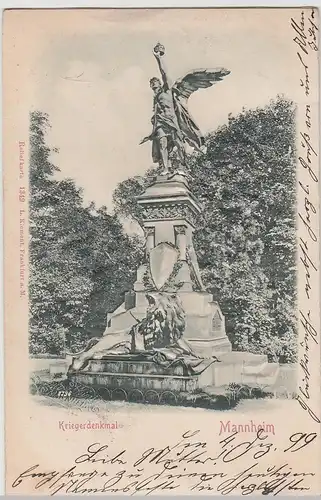 (111799) AK Mannheim, Kriegerdenkmal, Reliefkarte 1899