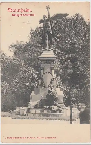 (108680) AK Mannheim, Kriegerdenkmal, vor 1905