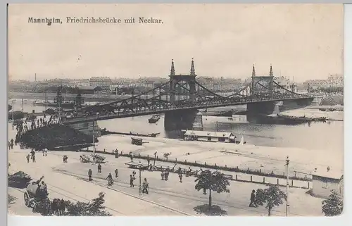 (101329) AK Mannheim, Friedrichsbrücke, Neckar 1907