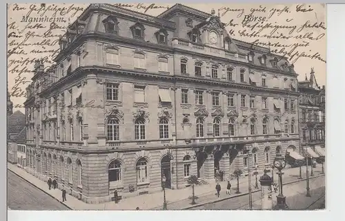 (101326) AK Mannheim, Börse, Litfaßsäule 1911