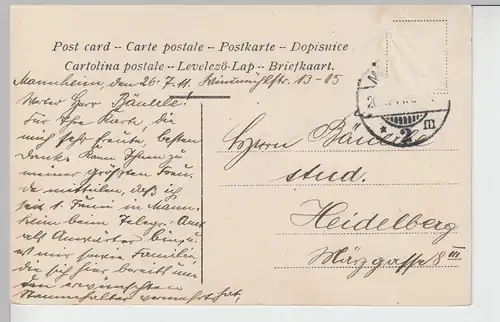 (101326) AK Mannheim, Börse, Litfaßsäule 1911