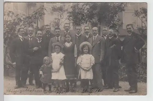 (97103) orig. Foto Hechningen, Personengruppe Männergesangsverein u. Kinder 1914