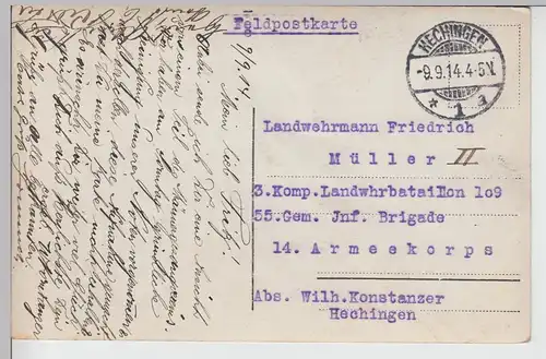 (97102) orig. Foto Hechningen, Personengruppe Männergesangsverein 1914