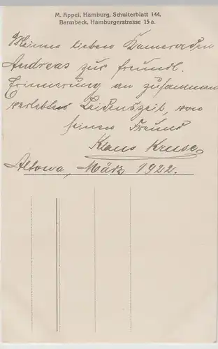 (81245) orig. Foto junger Mann, Klaus Kruse, Altona 1922