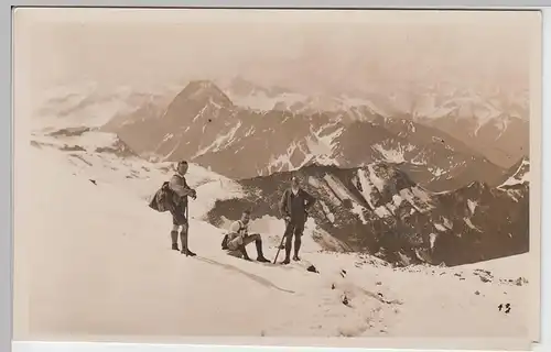 (55258) orig. Foto drei Herren auf dem Nebelhorn 1926