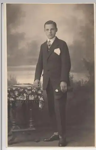 (11082) Foto AK junger Mann Kurti, Kabinettfoto Altenburg S.A. 1927