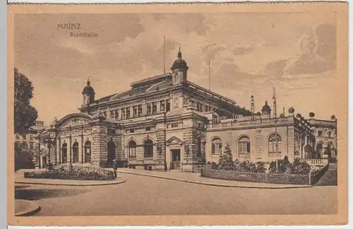 (9832) AK Mainz, Stadthalle, aus Leporello vor 1945