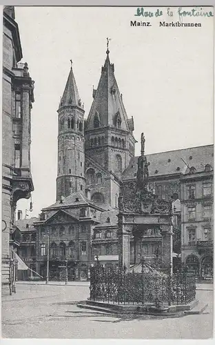(96137) AK Mainz, Marktbrunnen, Dom, vor 1945