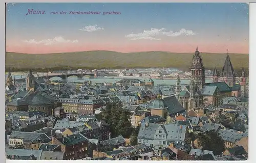 (91306) AK Mainz, Ansicht von der Stephanskirche, 1914